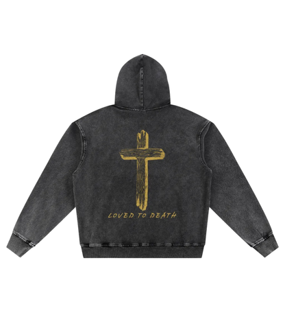 Loved To Death Snow Oversized Hoodie (Snow Washed)