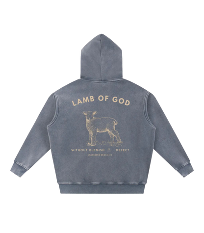 Lamb Of God Oversized Hoodie (Snow Washed)